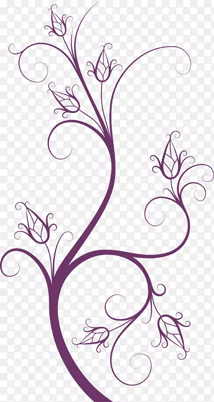 紫色简约树藤