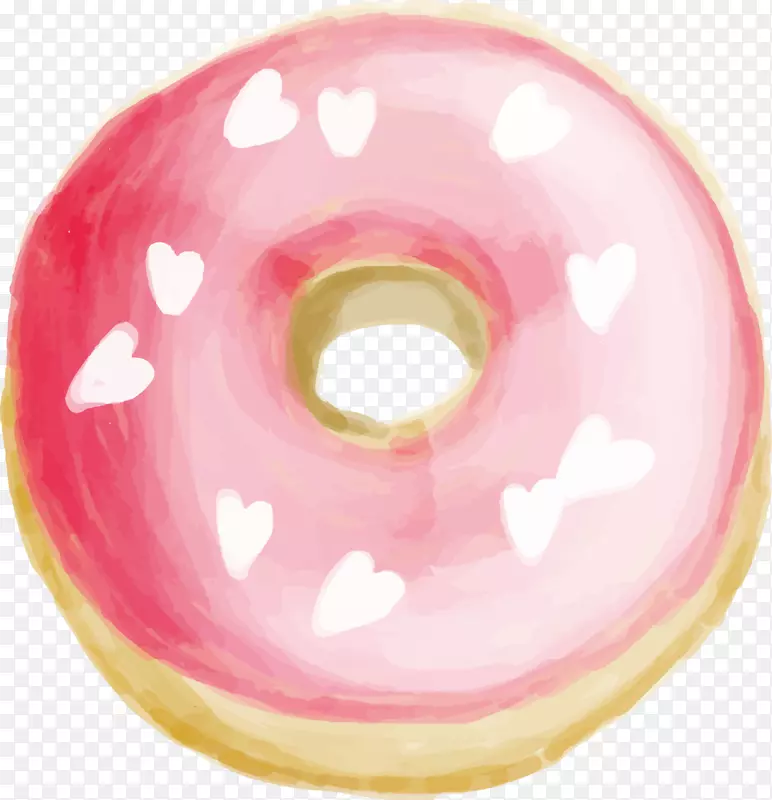 粉色卡通爱心甜甜圈