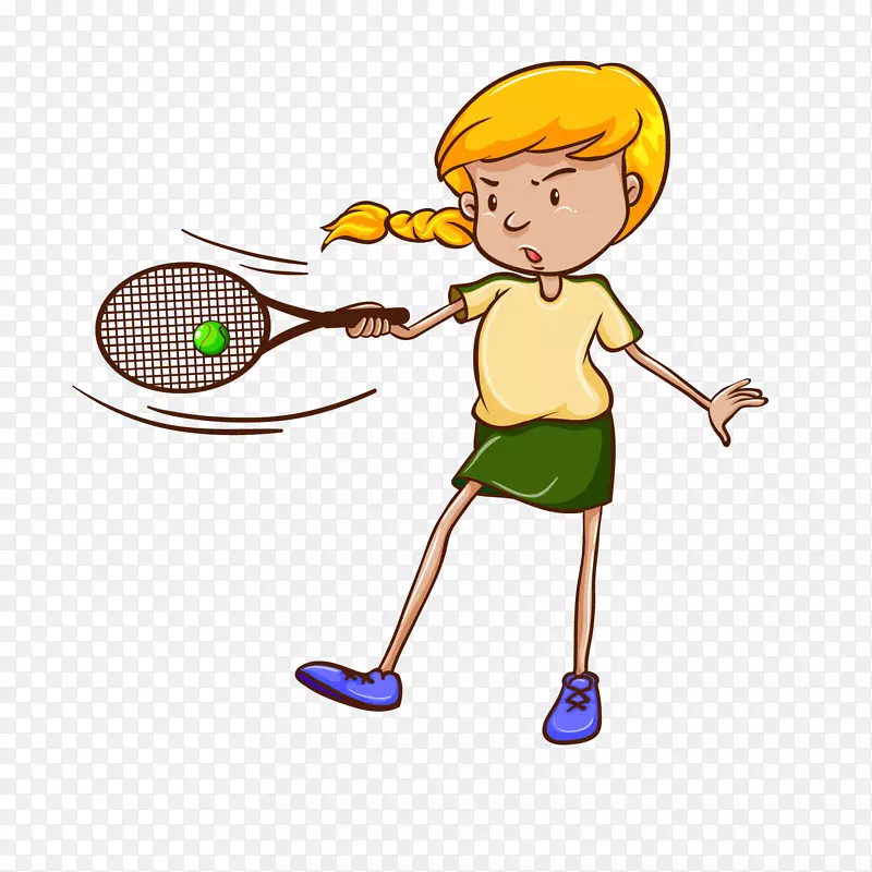 打网球的运动员人物设计