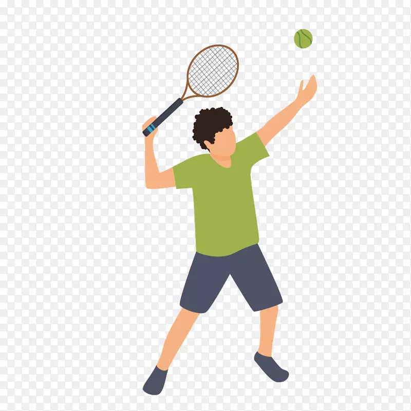 矢量男性网球锻炼