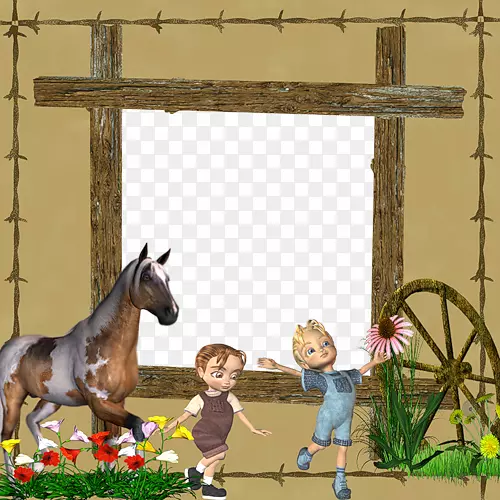 3D儿童马房相框