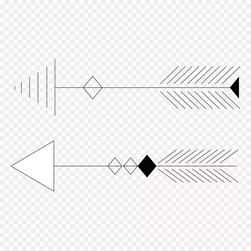 横向矢量黑白色创意抽象箭头弓箭