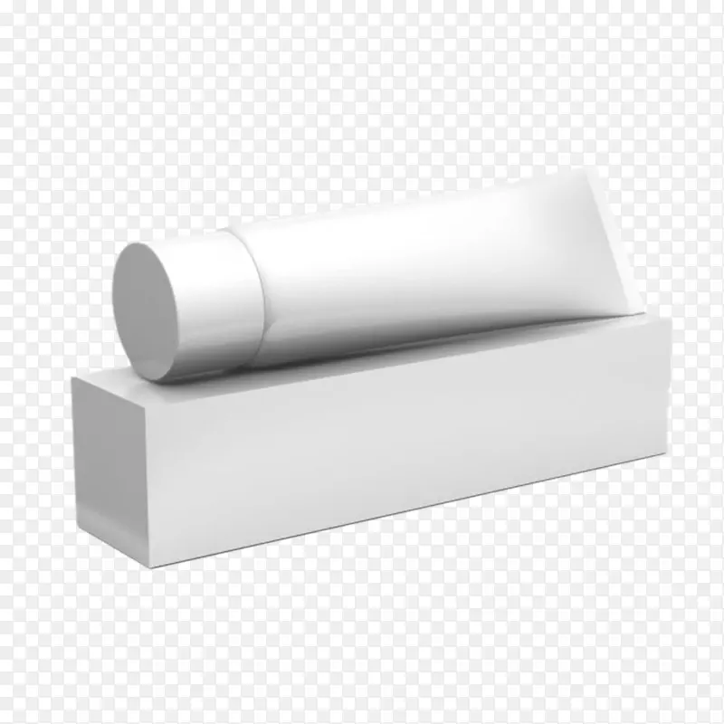 白色纸盒包装的牙膏管实物
