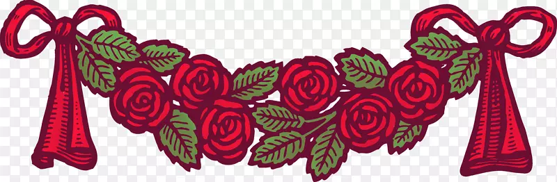 红色花朵标题装饰
