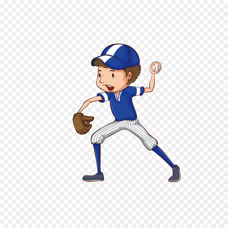 卡通小清新装饰打棒球的男孩子装