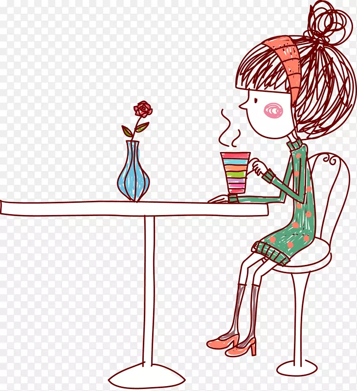 女生的生活喝饮料