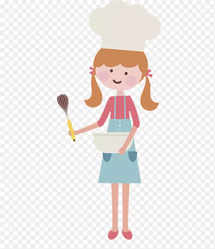 做面包的女孩卡通图