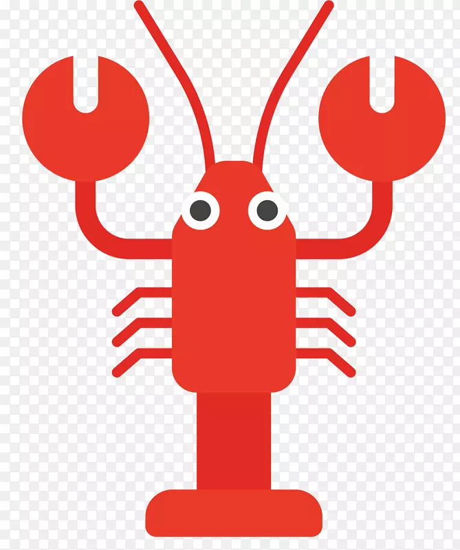 龙虾矢量卡通红色