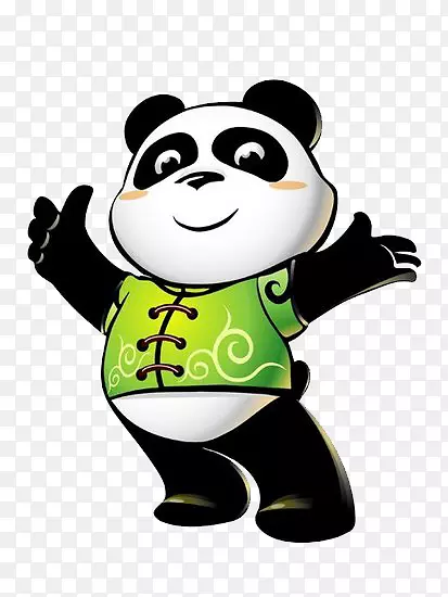 穿短袖背心的小熊猫