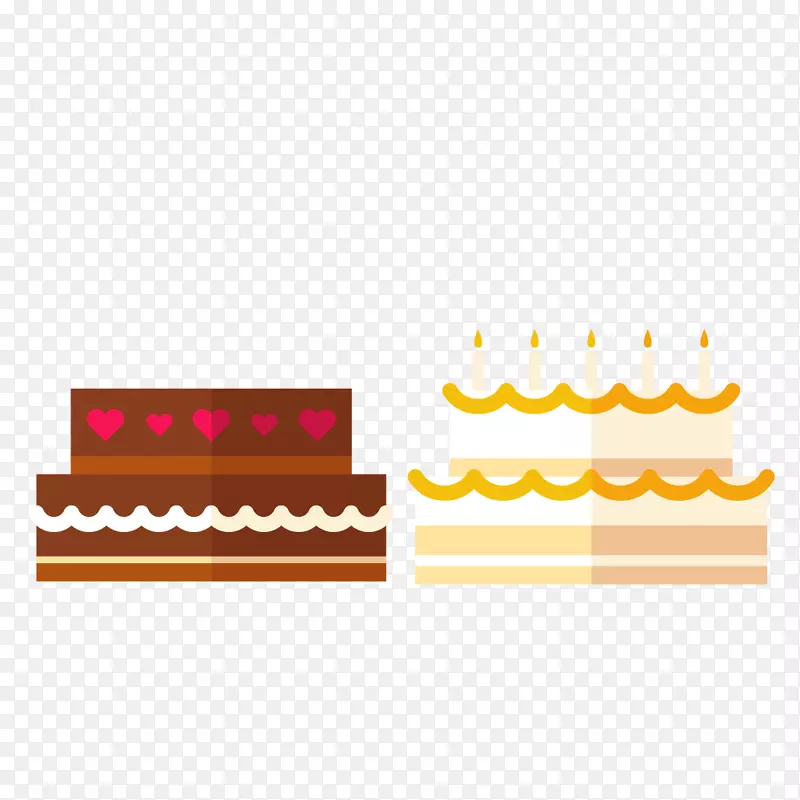 巧克力生日蜡烛扁平化生日蛋糕设
