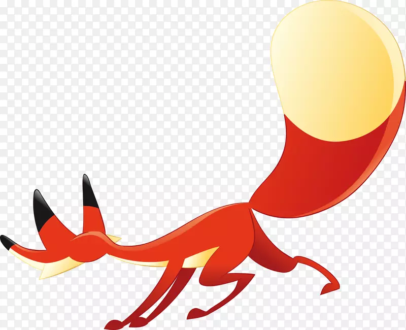 红色卡通狐狸装饰