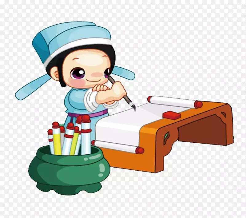 手绘古代人物写字PNG图片素材下载_图片编号ypeanglq-免抠素材网