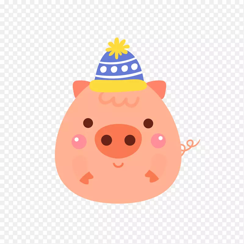 矢量卡通pig圣诞节新年可爱