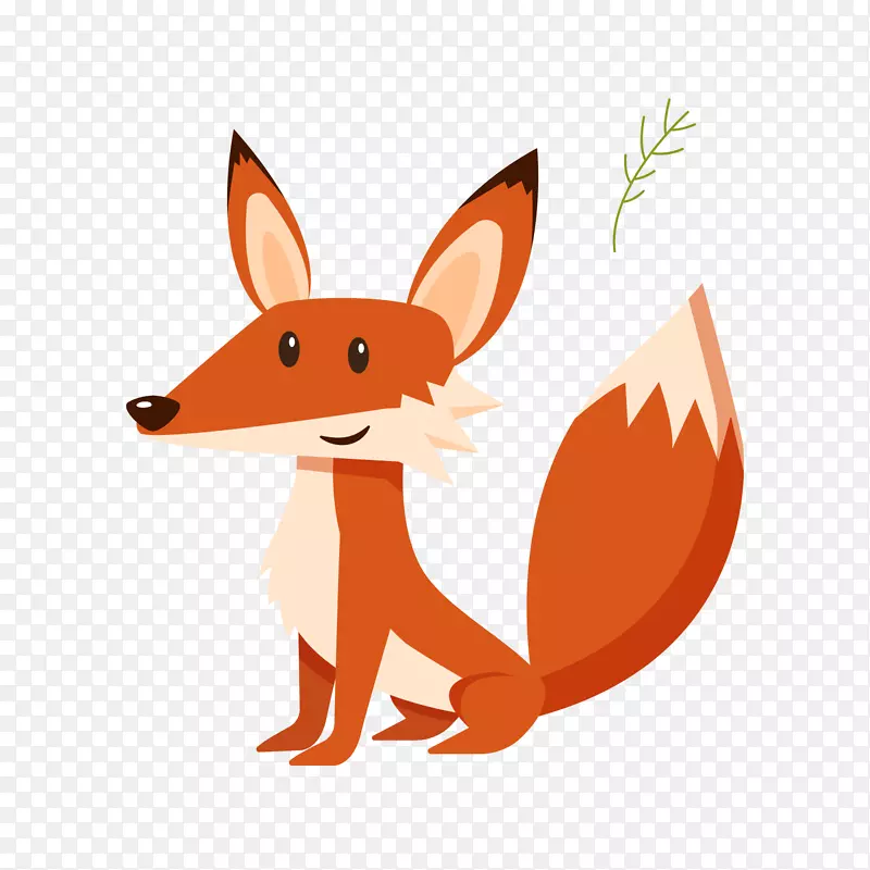 红色卡通狐狸动物