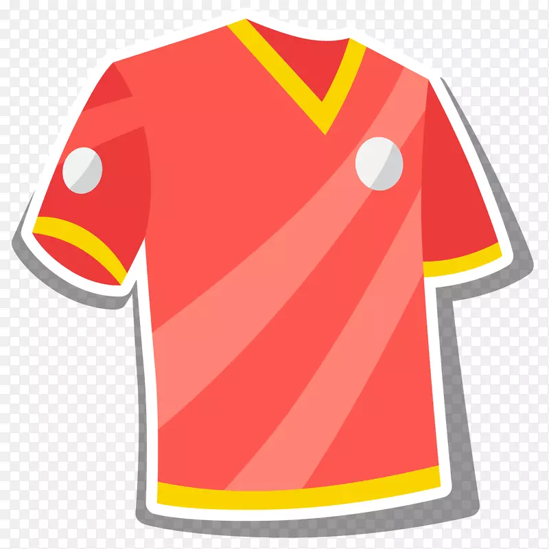 红色足球服矢量插画