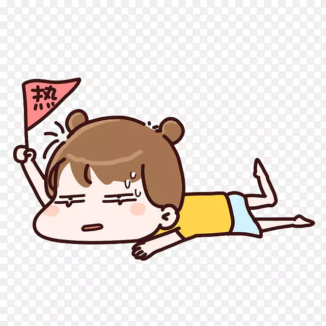 趴着的女孩
