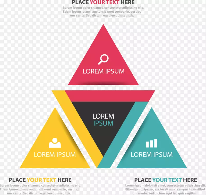 三角彩色拼图分类标签