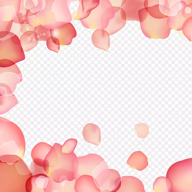 粉色花瓣边框设计素材