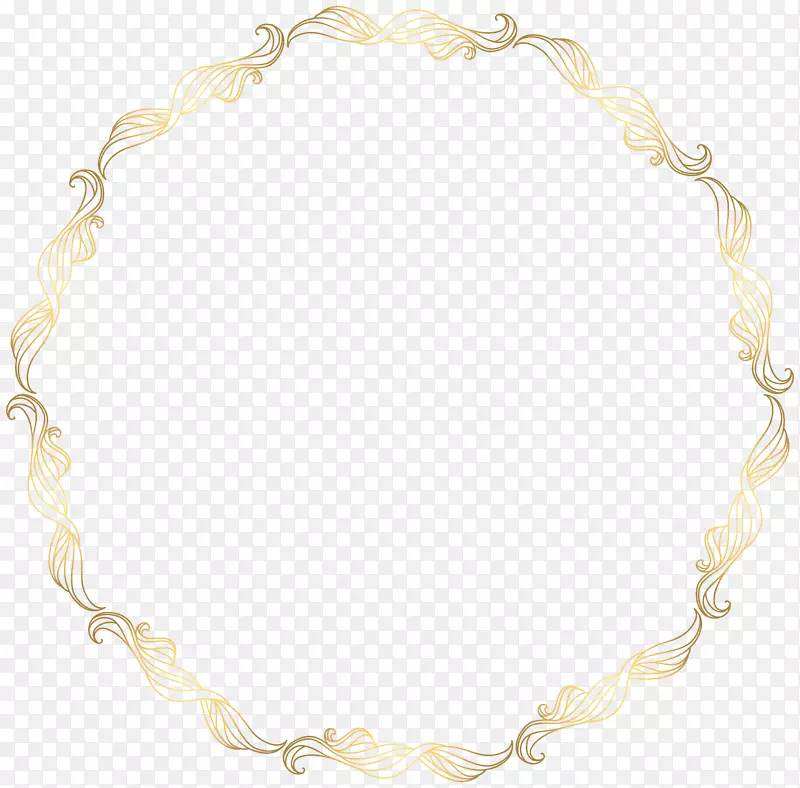 圆形花卉底纹法式边框PNG图片