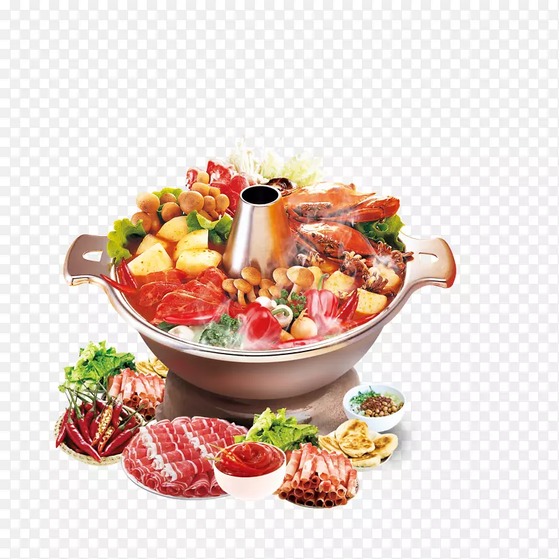 牛肉卷红汤火锅蔬菜