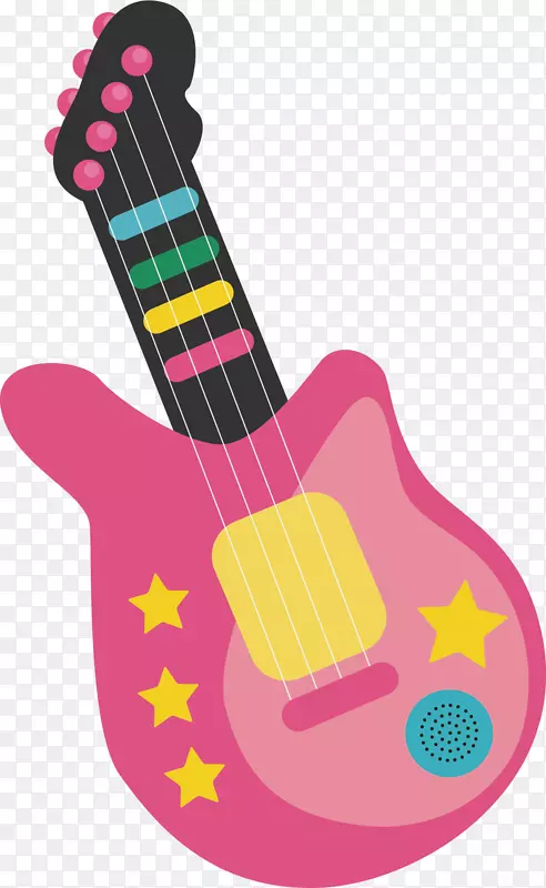 矢量图粉色的小提琴