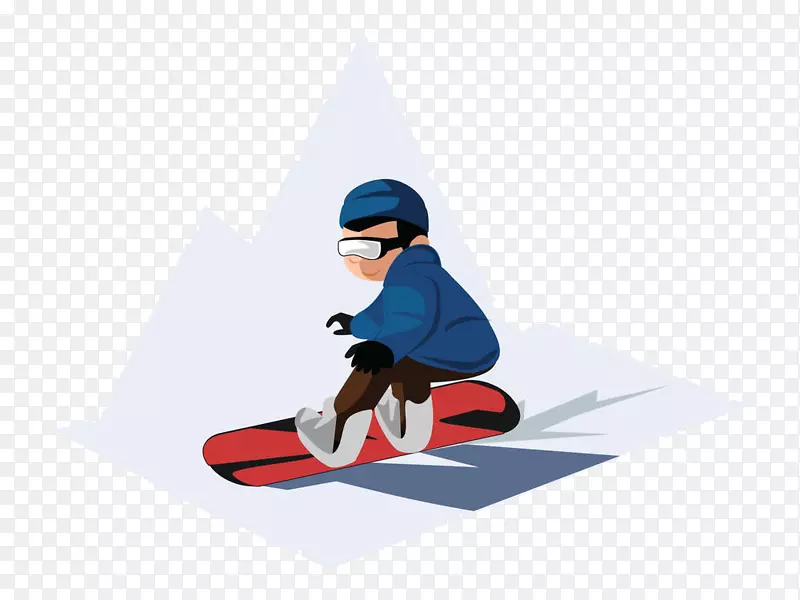男孩在雪上滑行