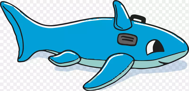 蓝色卡通充气鲨鱼