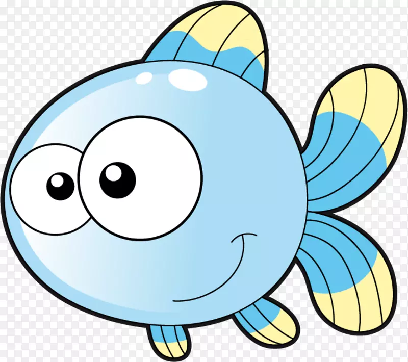 海洋生物卡通蓝色小鱼