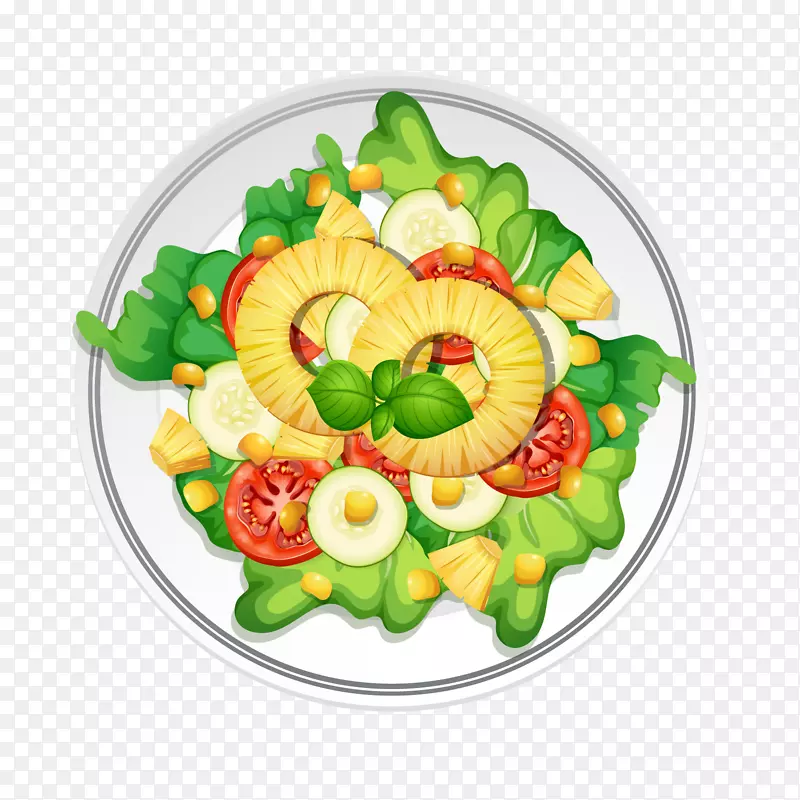 绿色蔬菜水果沙拉