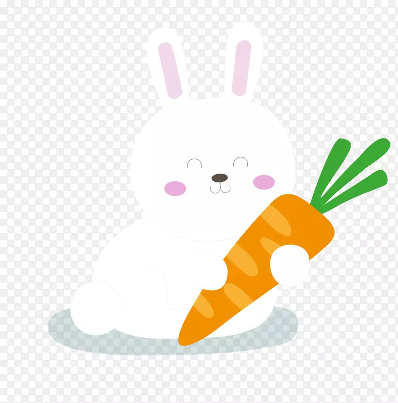 卡通兔子吃萝卜素材psd源文件