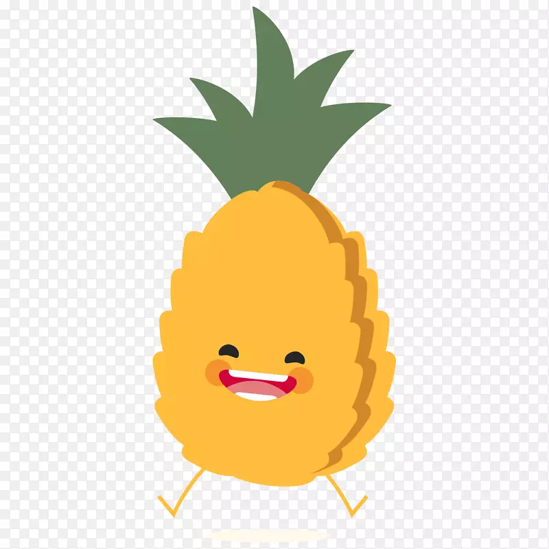 黄色开心菠萝水果表情