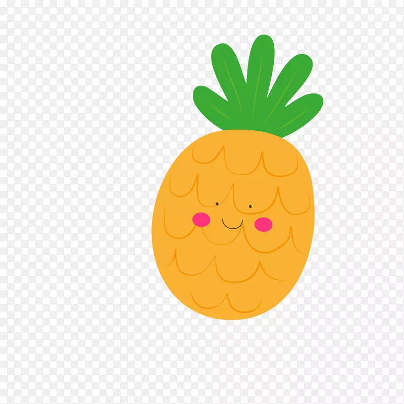 黄绿色卡通水果菠萝表情
