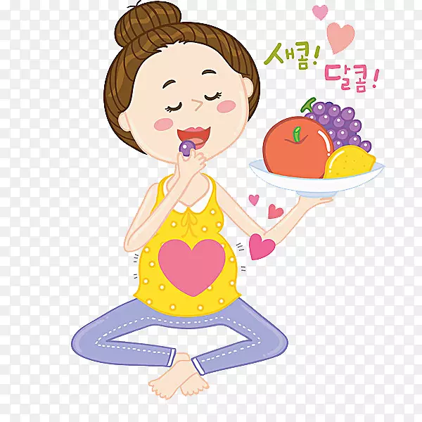 吃水果的孕妇