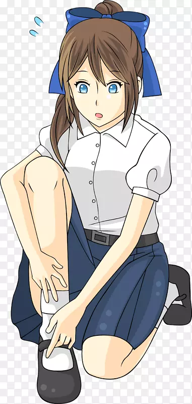 卡通漂亮的女同学素材图
