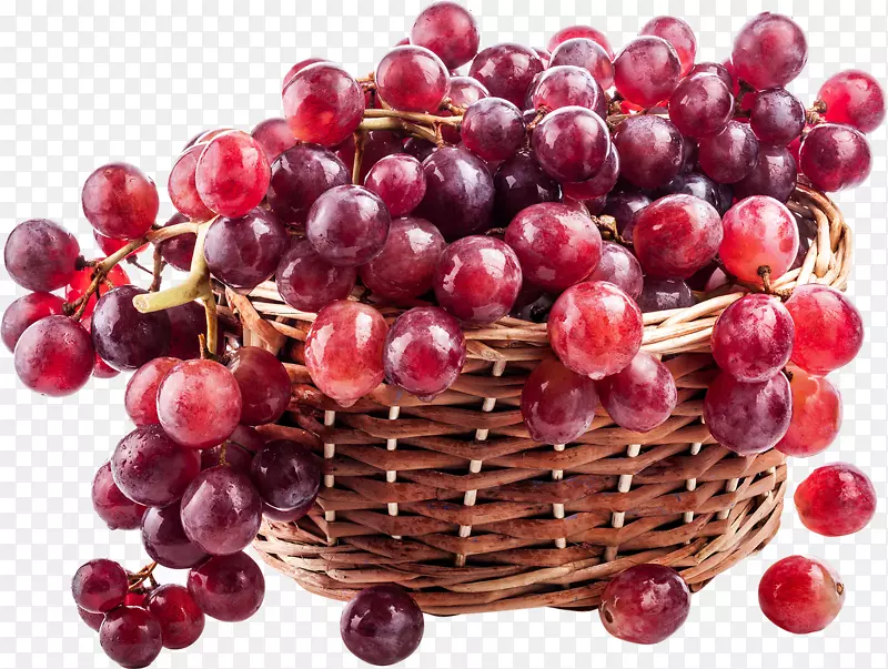 一篮新鲜的红葡萄
