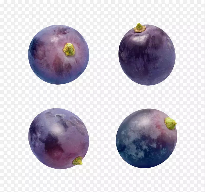 排列着紫色皮的葡萄实物