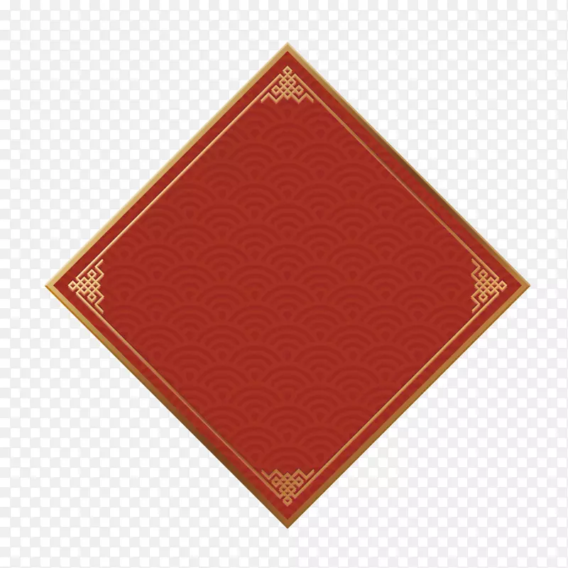 红色方形春节边框元素