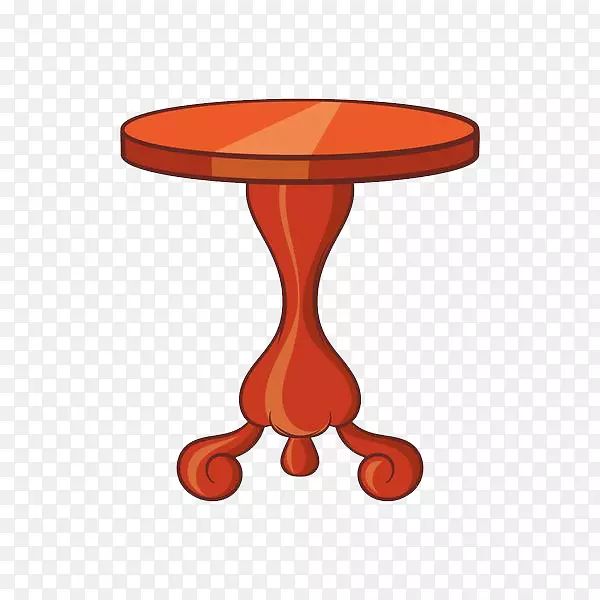 卡通手绘一条腿的红木桌
