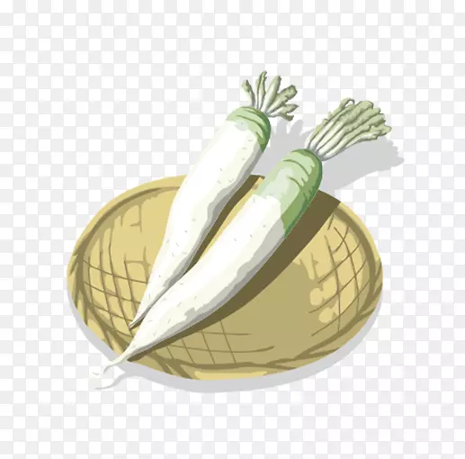 筐子里的白萝卜简图