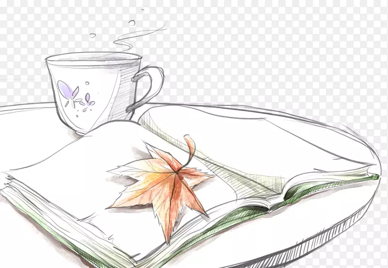 桌上的书与咖啡