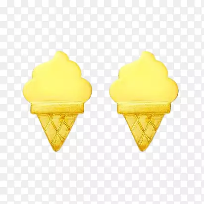 周大福冰淇淋黄金耳钉