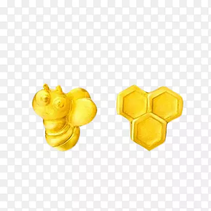 周大福小蜜蜂黄金耳钉