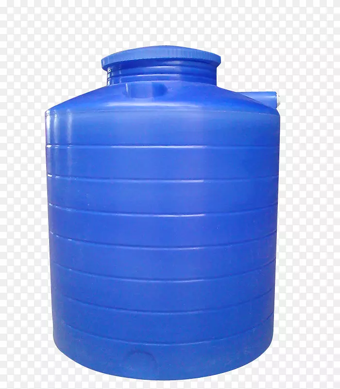 蓝色圆形塑料水箱实物图