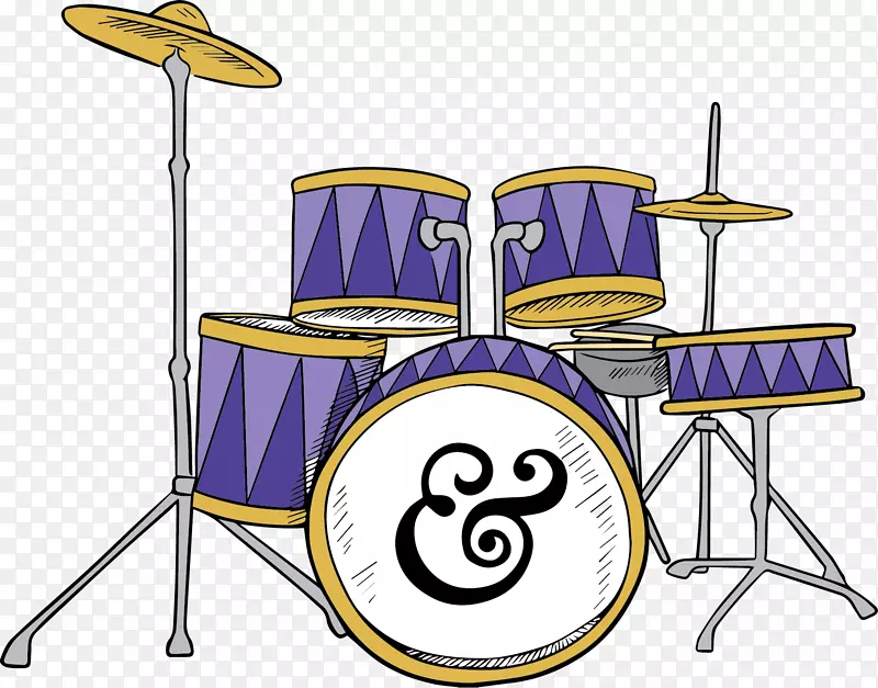 蓝紫色音乐节架子鼓