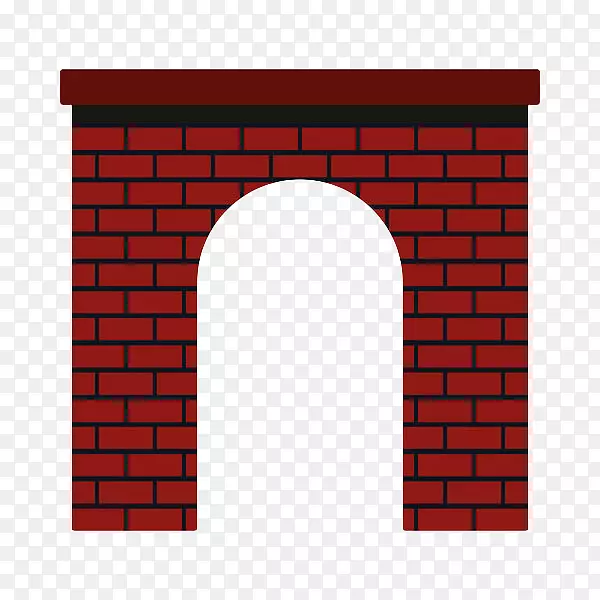 红色石砖拱门