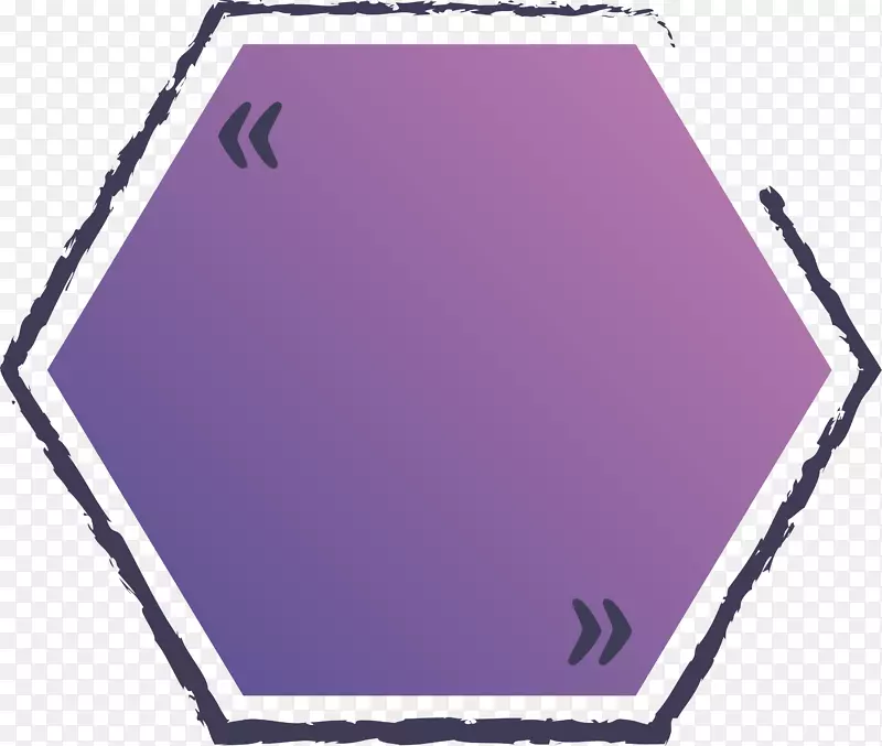 渐变紫色六边形标题框