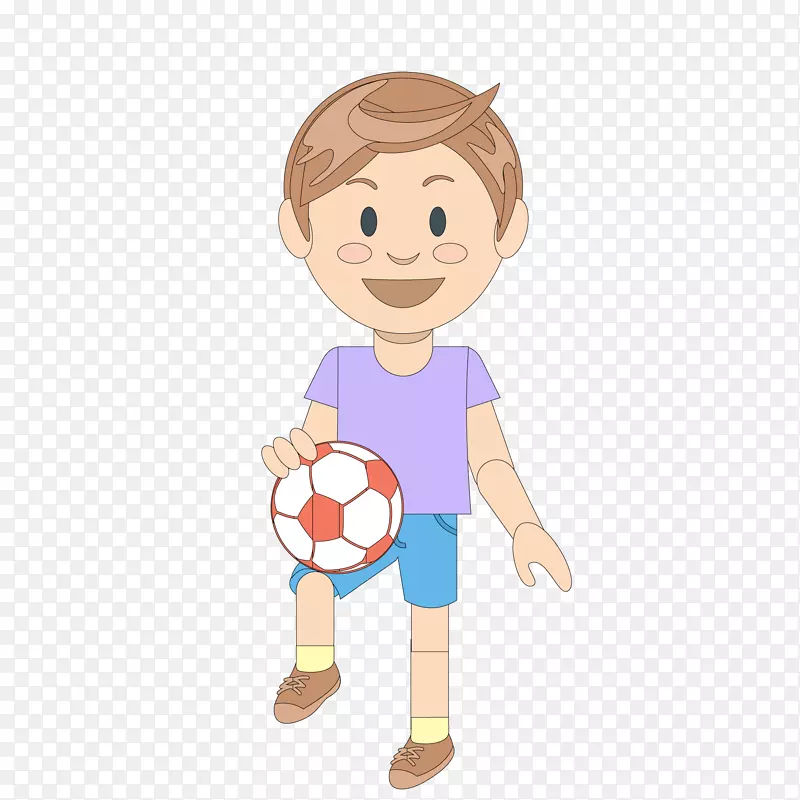 卡通踢足球的男孩设计