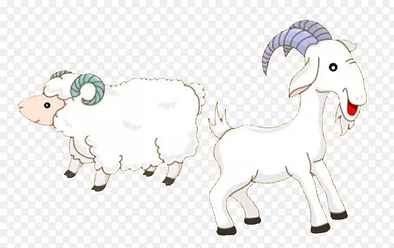 一只山羊和绵羊