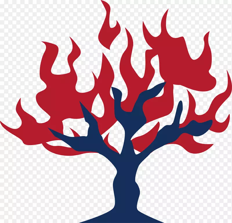 红色黑色树创意的火树矢量素材