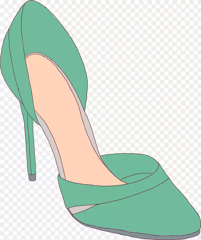 绿色矢量鞋子素材图